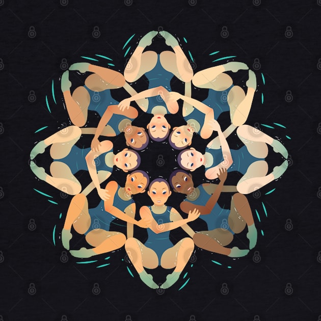 Synchronized Swimming Summer Games Mandala by Mako Design 